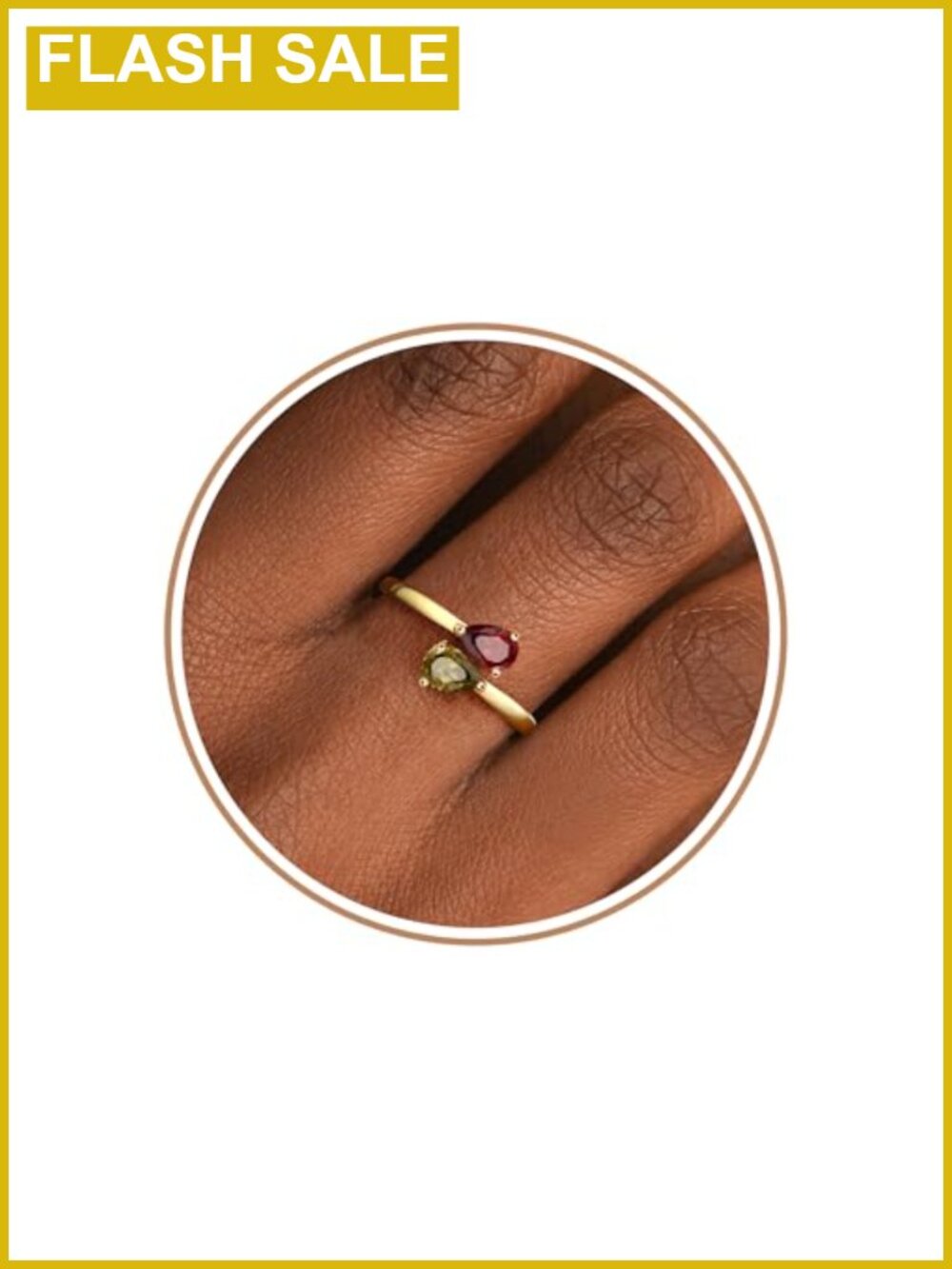 14k Gold Plated Adjustable Birthstone Ring Stackable Promise Ring Gift for Her
